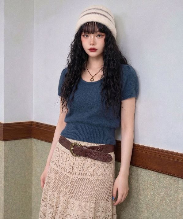 VIVIC（ビビク）の「SHAGGY PUFF-SLEEVE KNIT (6COLORS!)（Tops）」