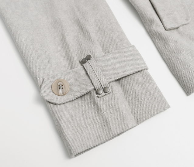 High-Neck Double-Breasted Slim Jacket