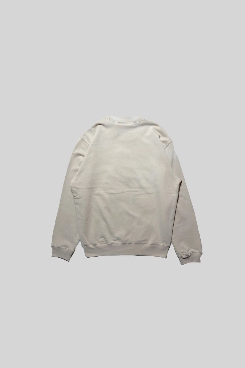 EMBROIDERED PAINT "A" LOGO WASHED CREW NECK SWEAT(BEIGE)