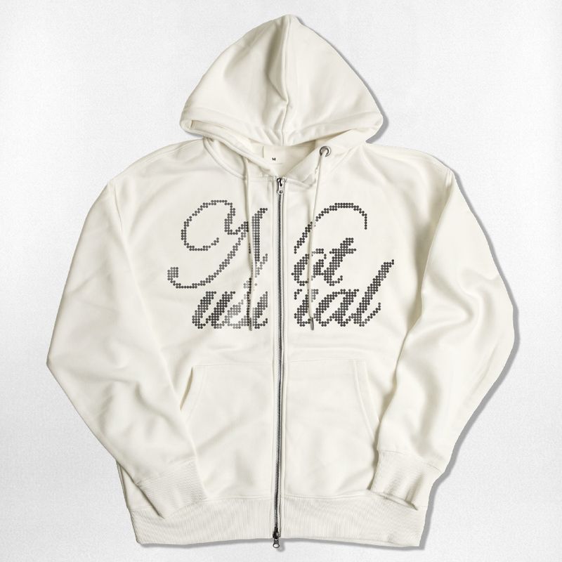 NOTUSUAL（ノットユージュアル）の「Big Dot Font 2way Zip-Up Hoodie - 4COLOR（Tops）」