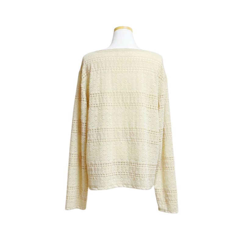 (2color) Flower Mix Lace Sheer Knit