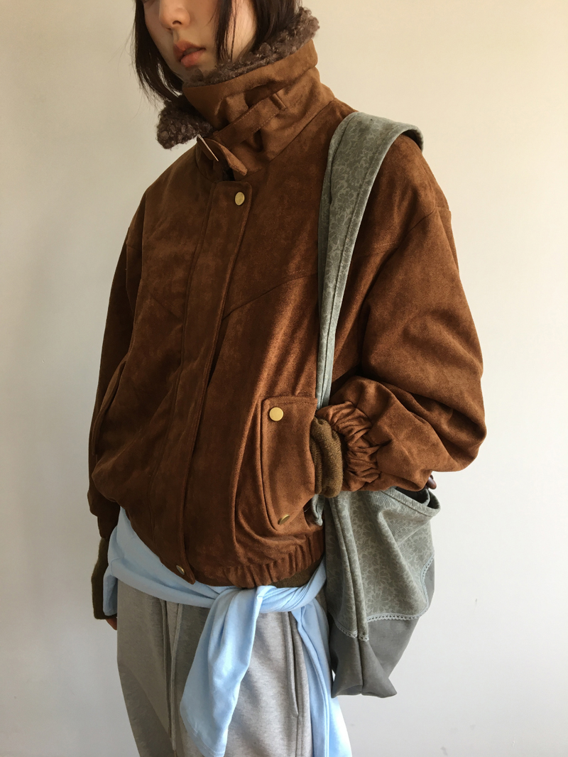 Roya Suede High-Neck Blouson (3color)