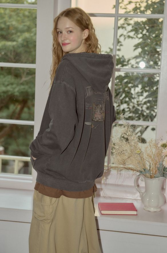 26FW★ [2-WAY] Crying Kitty Pigment Hood Zip-Up