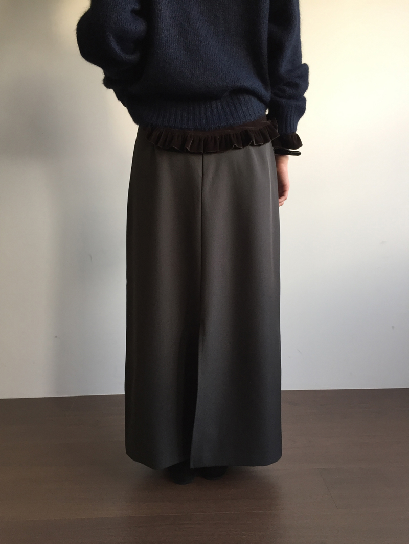 Dart maxi long skirt (2color)