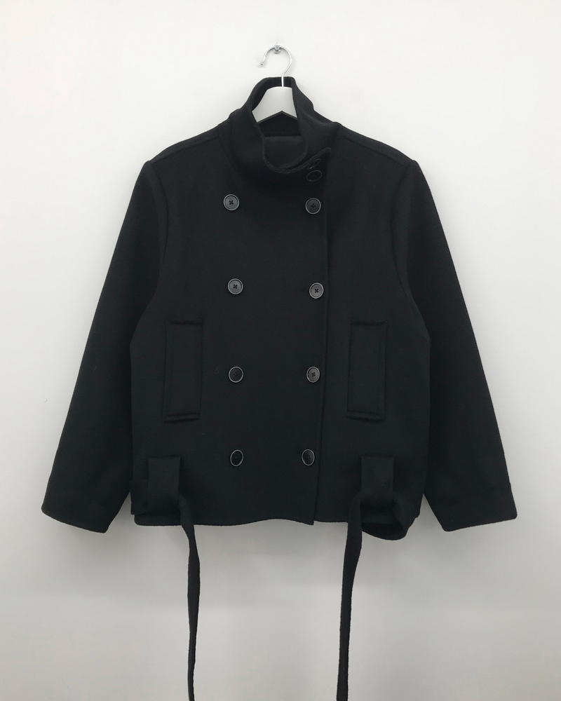ハショ ファンネルネック ハーフ コート (2color)