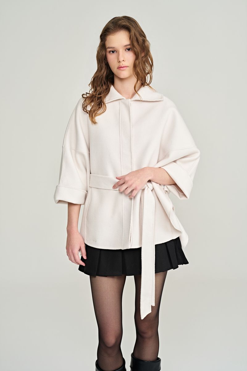 Bell australian wool cape coat, Ivory