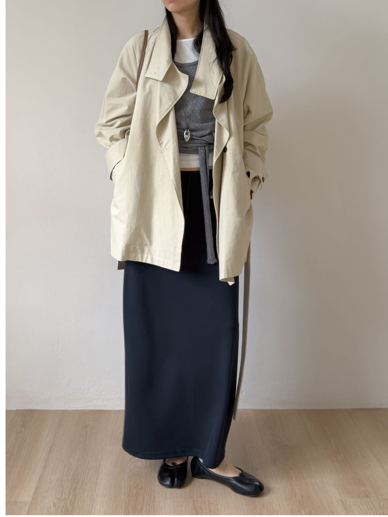 Poppy Belted Half Trench Coat