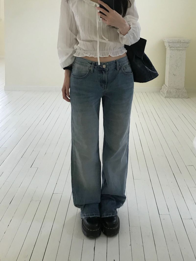 Slin Denim Wide Pants (one color)