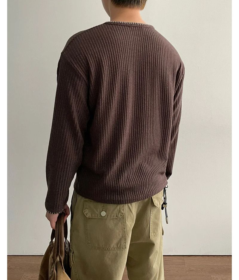 Stitched Henneck Cropped Knit