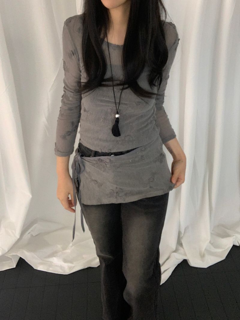 [set] Ekis Flower T-Shirt & Wrap Set