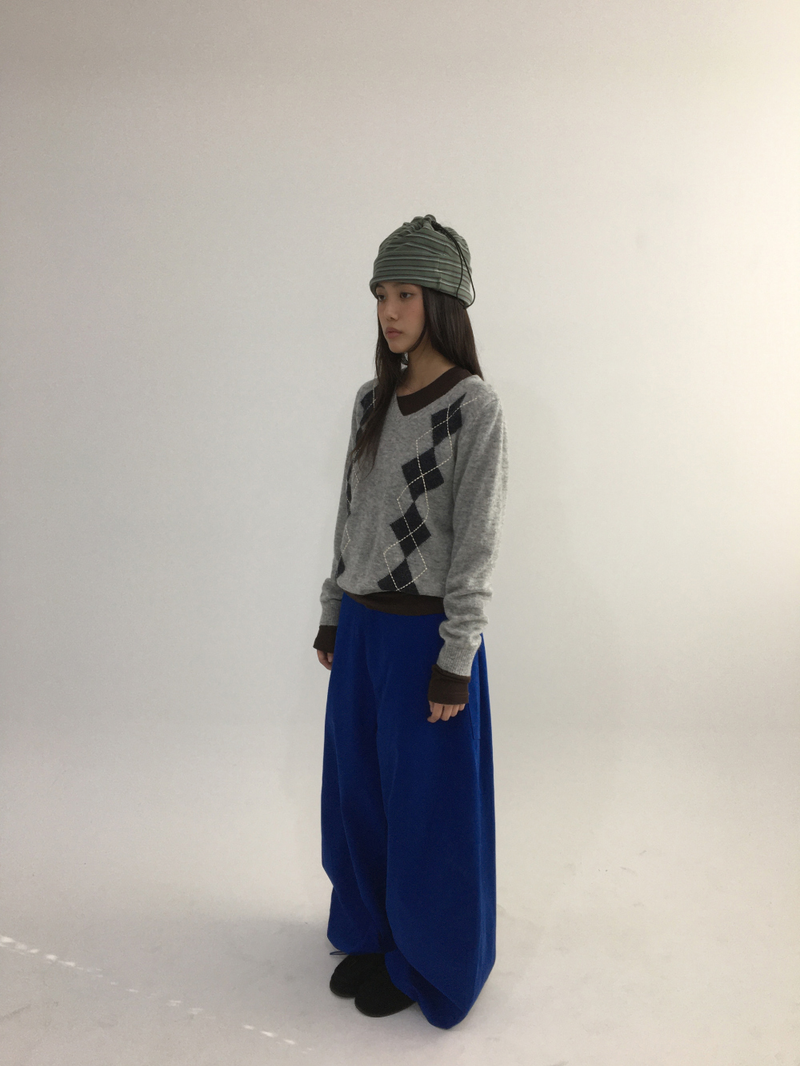 Fmang Mohair Argyle Knit (4color)