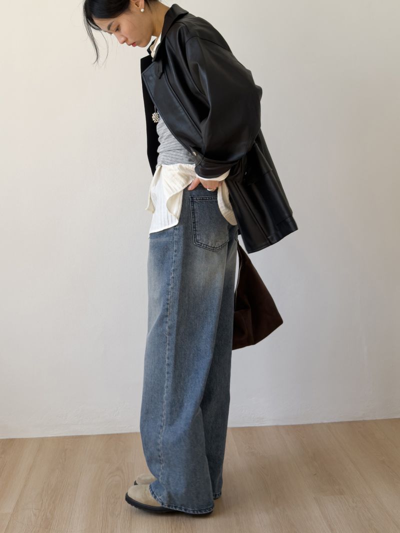 Embossed Wrap Stripe Over Fit Shirt
