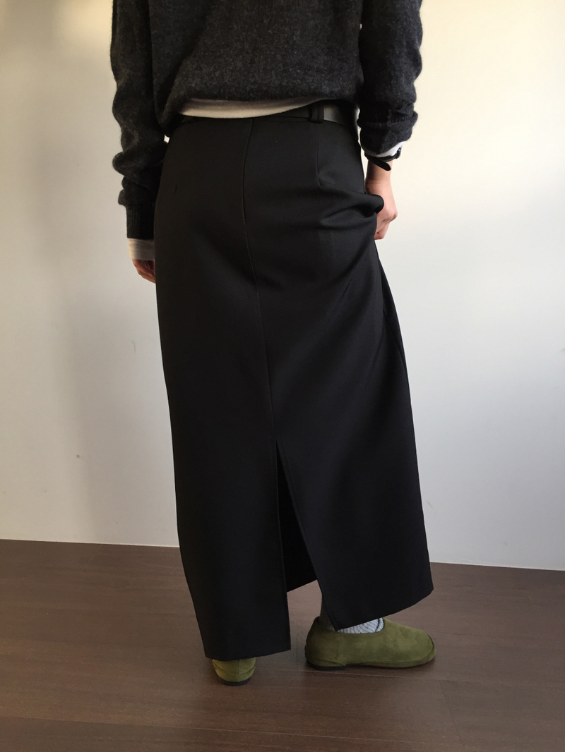 Dart maxi long skirt (2color)