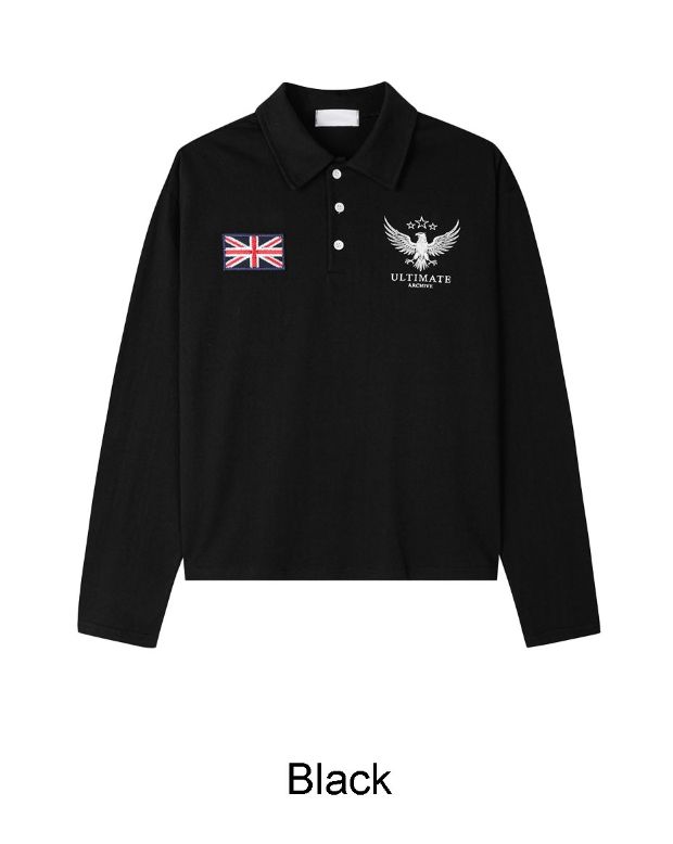Dayren Eagle Embroidered Collar Tee