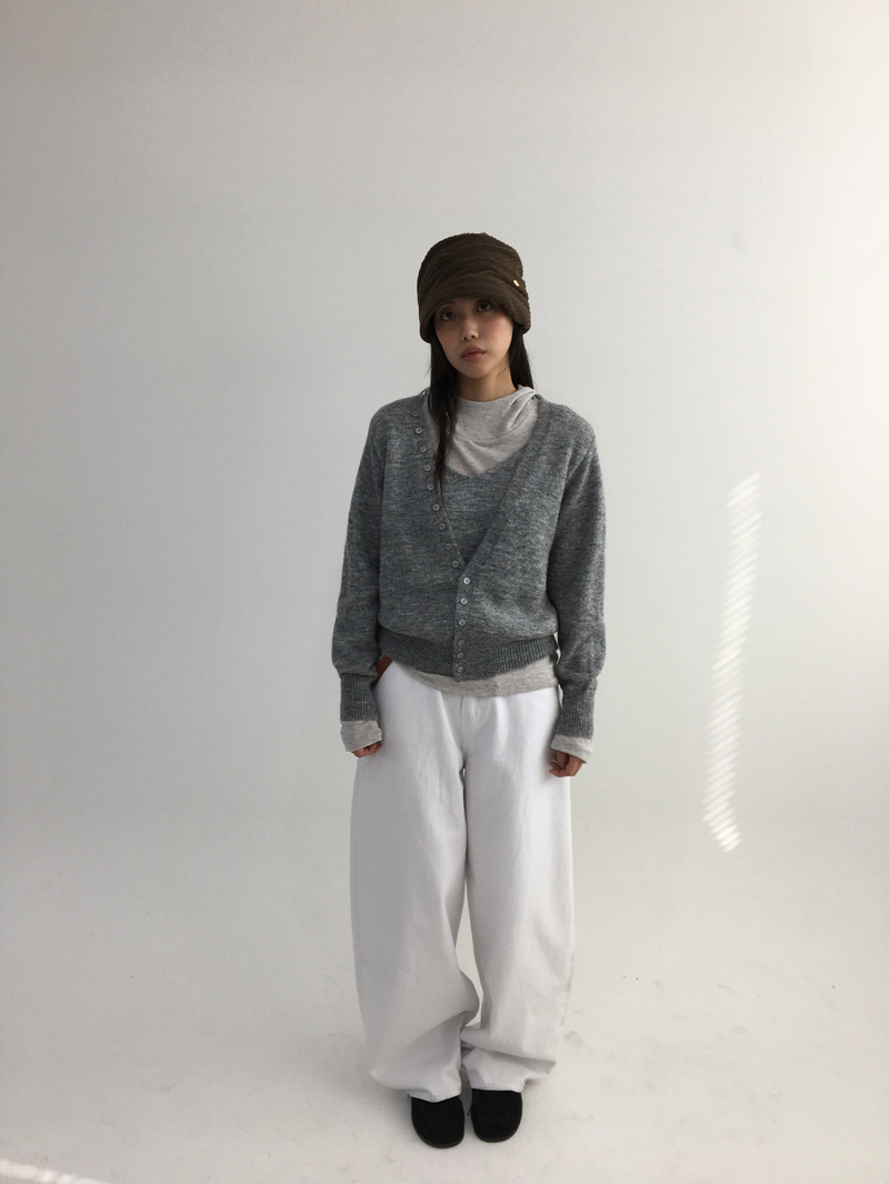Tot Double V-Button Knit (4color)