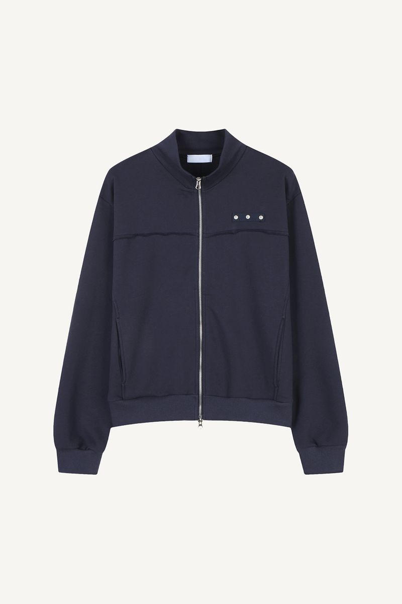Rivet High-Neck Sweat Zip-Up