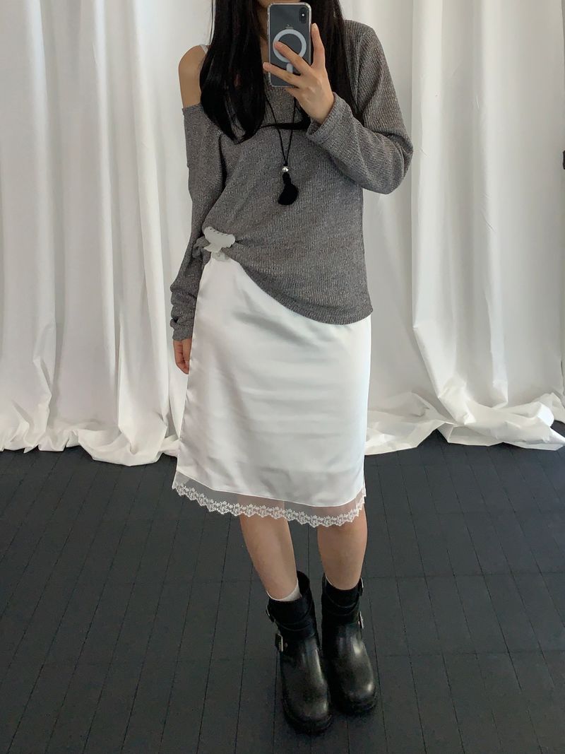 リレア ロングスリーブ メッシュ ニット​