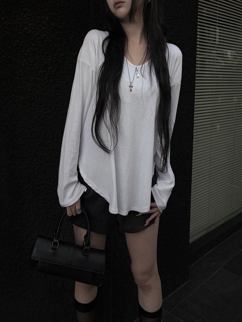 soft u-neck long sleeves (3color)