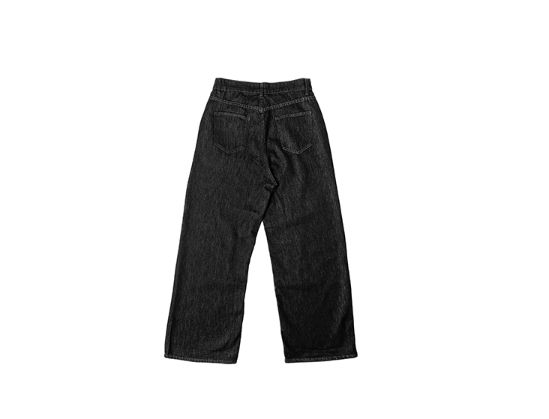 ロラン デニム ボタン ワイド ロング パンツ