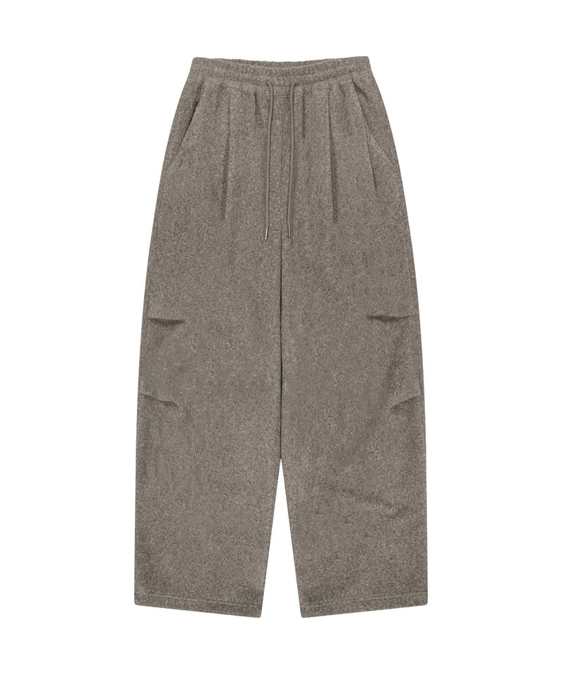 WIDE FLEECE PANTS_BROWN
