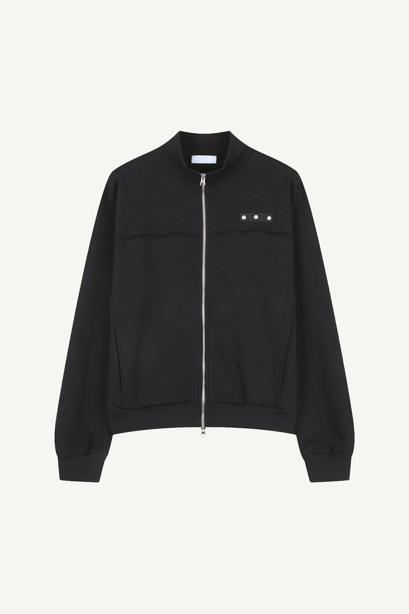 Rivet High-Neck Sweat Zip-Up
