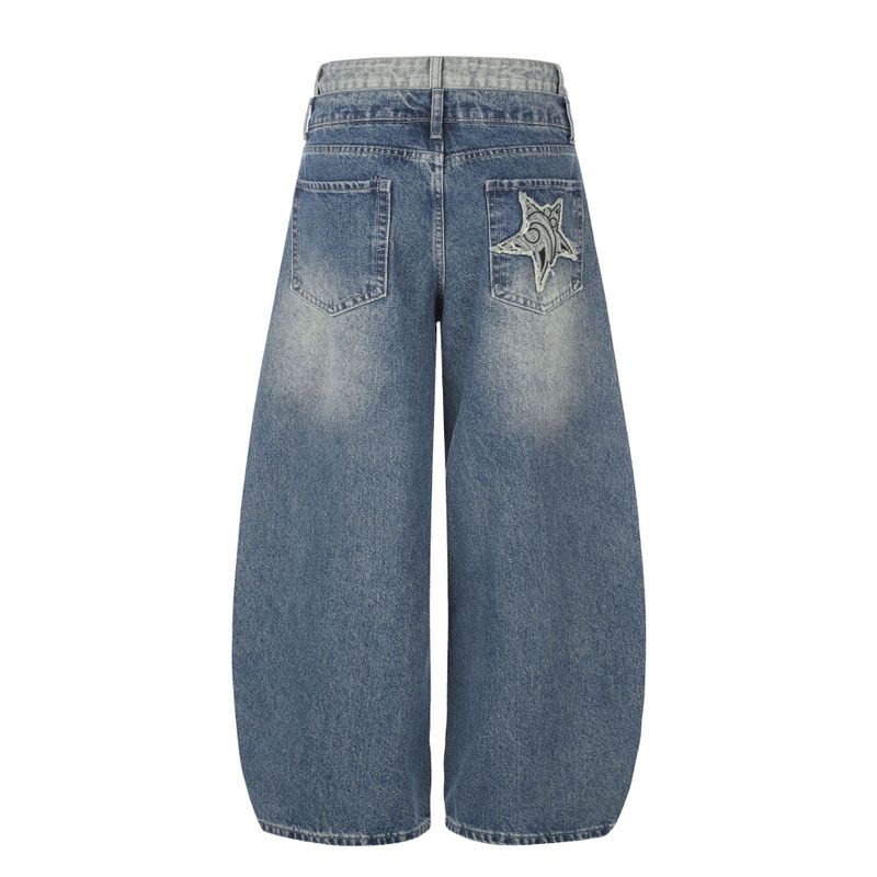 Nova Star Patchwork Balloon Wide Jeans