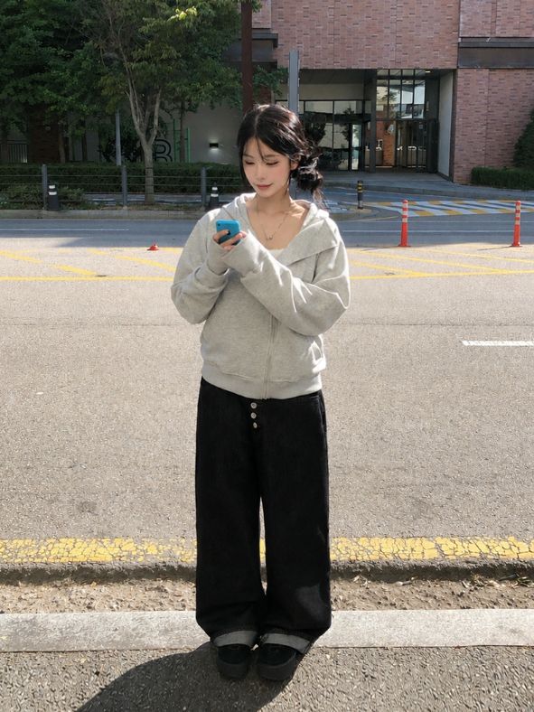ロラン デニム ボタン ワイド ロング パンツ