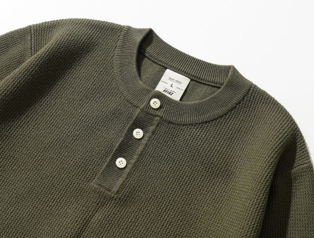 26FW★ ウェーブ レギュラー ヘンリーネック ニット