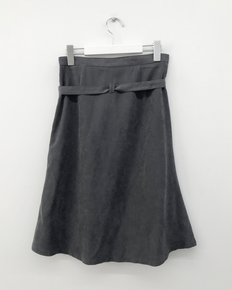 Low-tie midi skirt (2color)