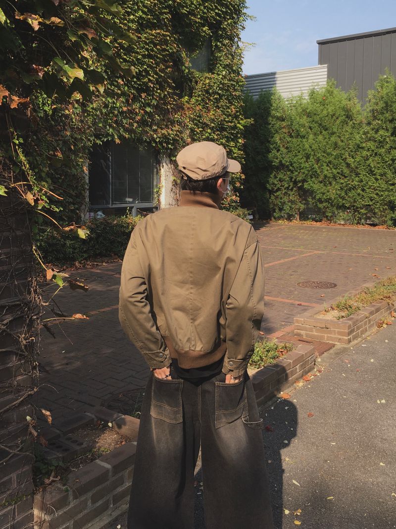 Ash Burn High-Neck Buckle Short Field Jacket 3C