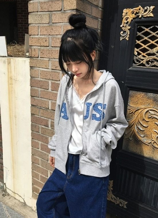 26FW★ [BAONHAUS] Kuiro Embroidery Hood Zip-Up