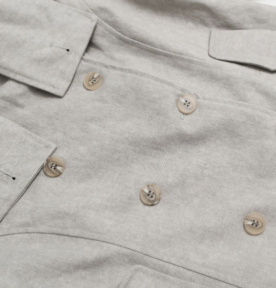 High-Neck Double-Breasted Slim Jacket