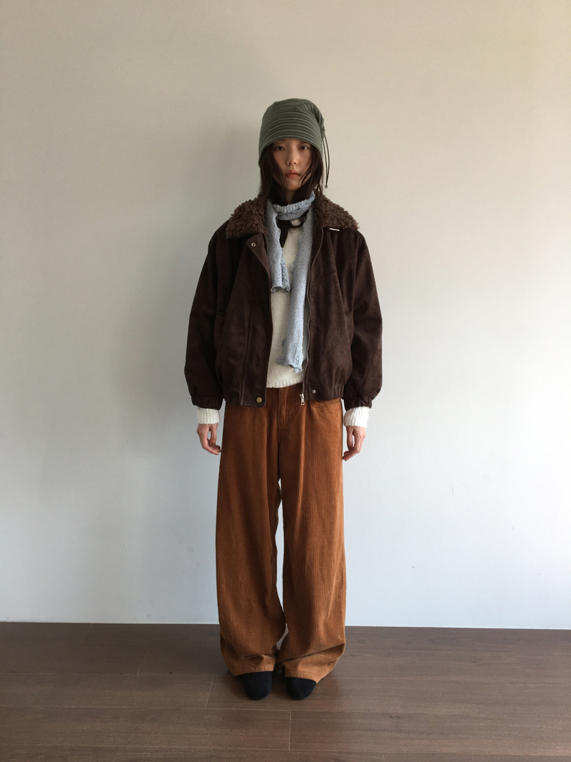 Roya Suede High-Neck Blouson (3color)