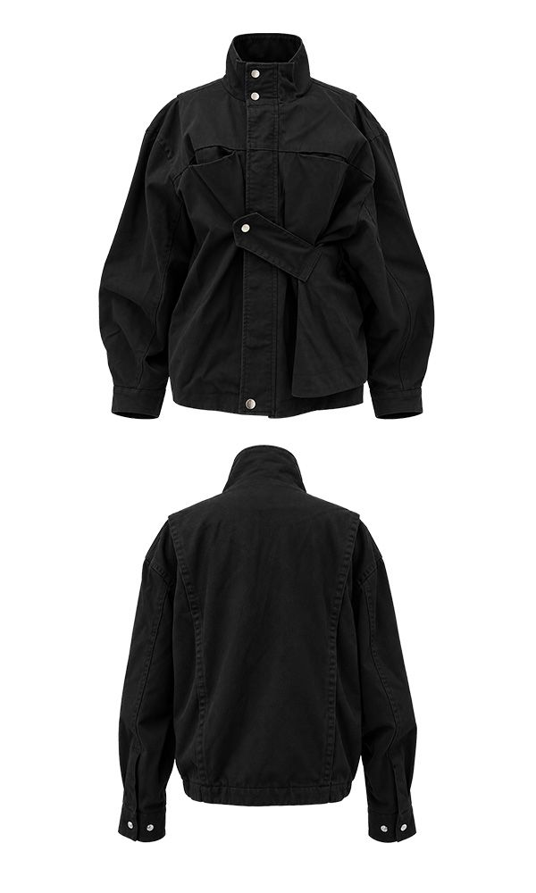 Drapoed Field Jacket Washed Black