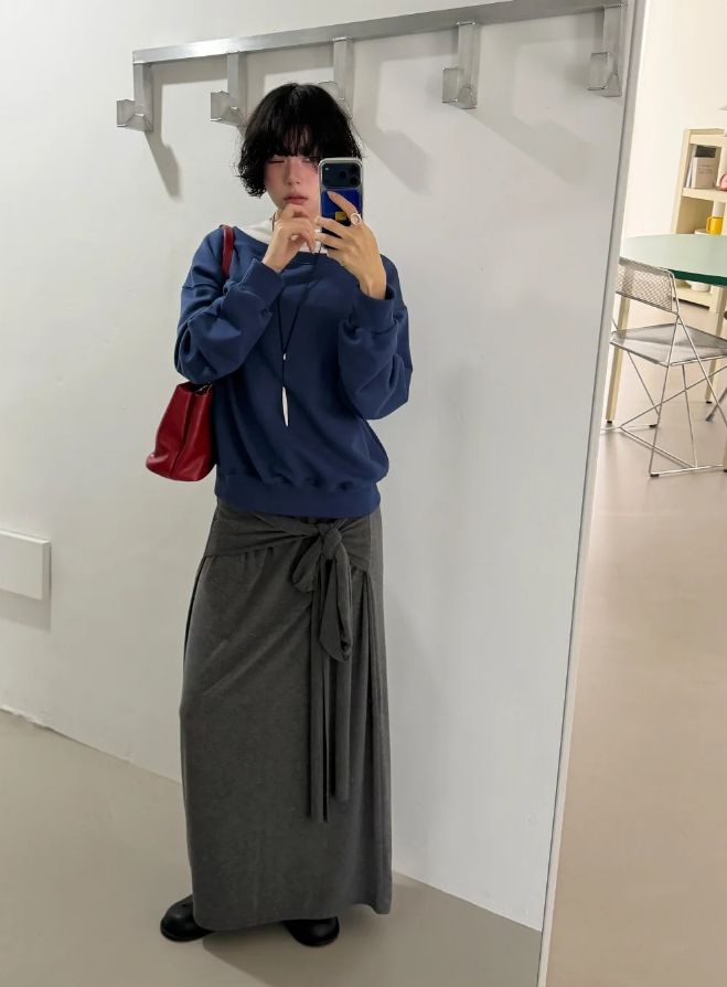 CROSS WRAP MAXI SKIRT