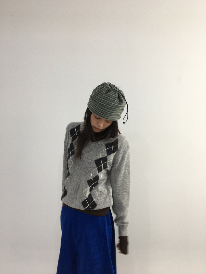 Fmang Mohair Argyle Knit (4color)