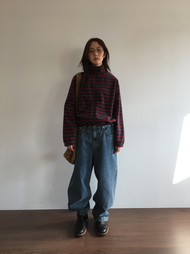 Hippo Stripe Fleece Zip-up (3color)