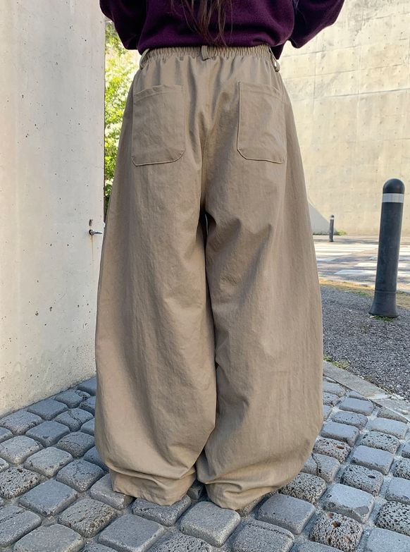 Pju Curved String Wide Banding Pants