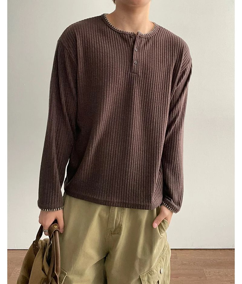 Stitched Henneck Cropped Knit