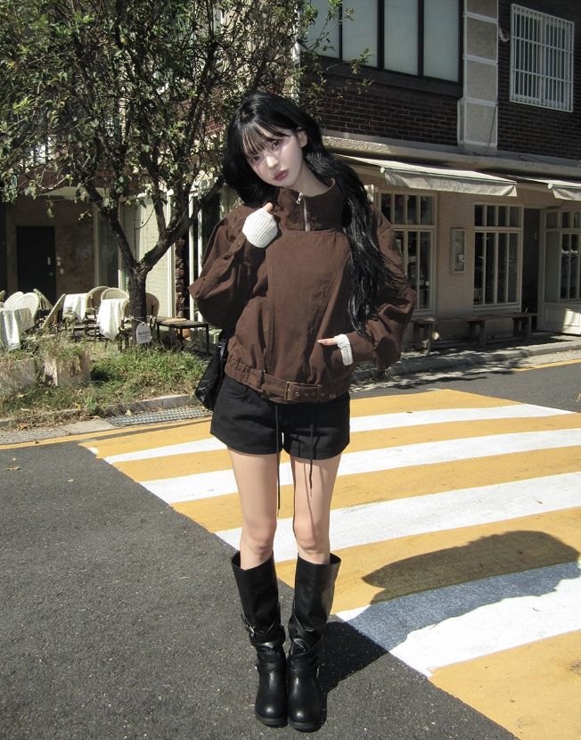 Laco High-Neck Belted Field Jumper