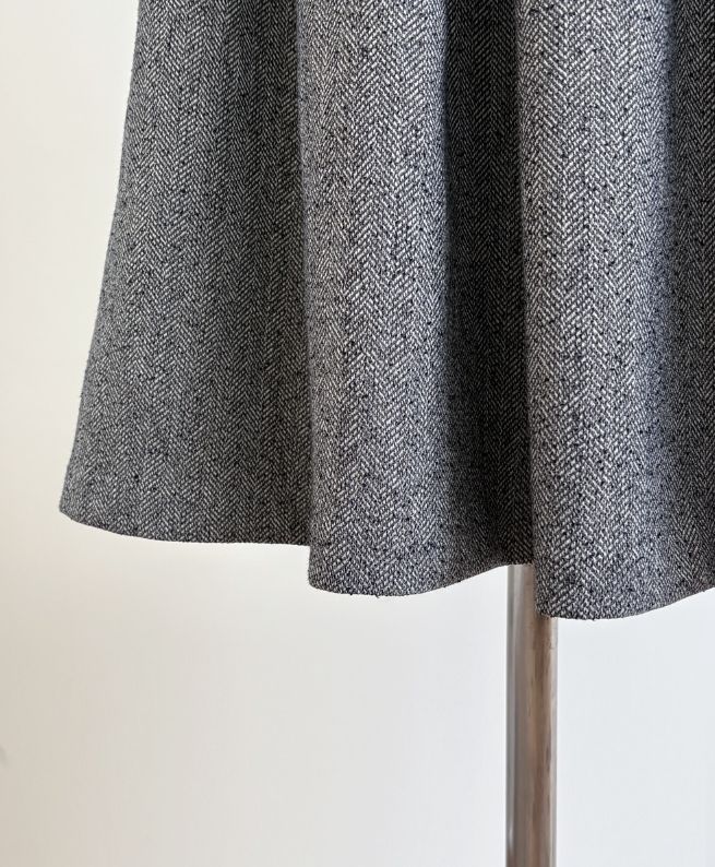 Nortel Pintuck Herringbone Flare Long Skirt