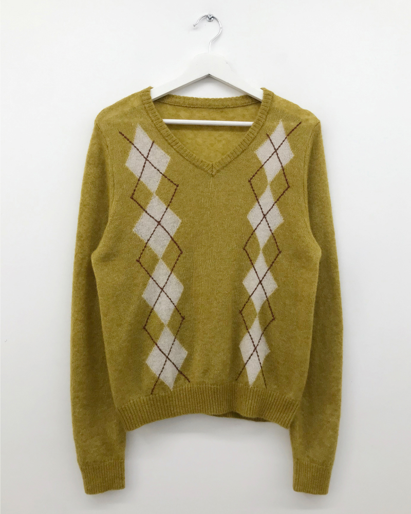 Fmang Mohair Argyle Knit (4color)