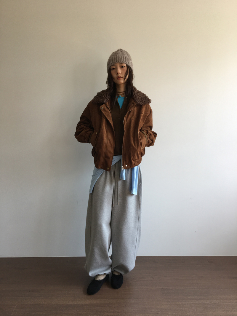 Roya Suede High-Neck Blouson (3color)
