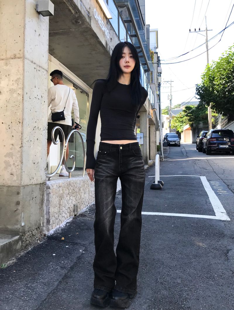 Coal Black Low-Rise Denim