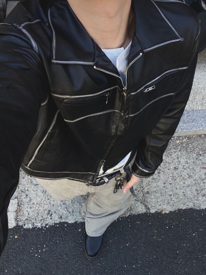 Selle Midnight Cropped Leather Jacket (Black)
