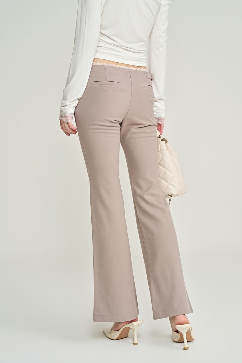 Ivy lace bootcut trousers, Taupe