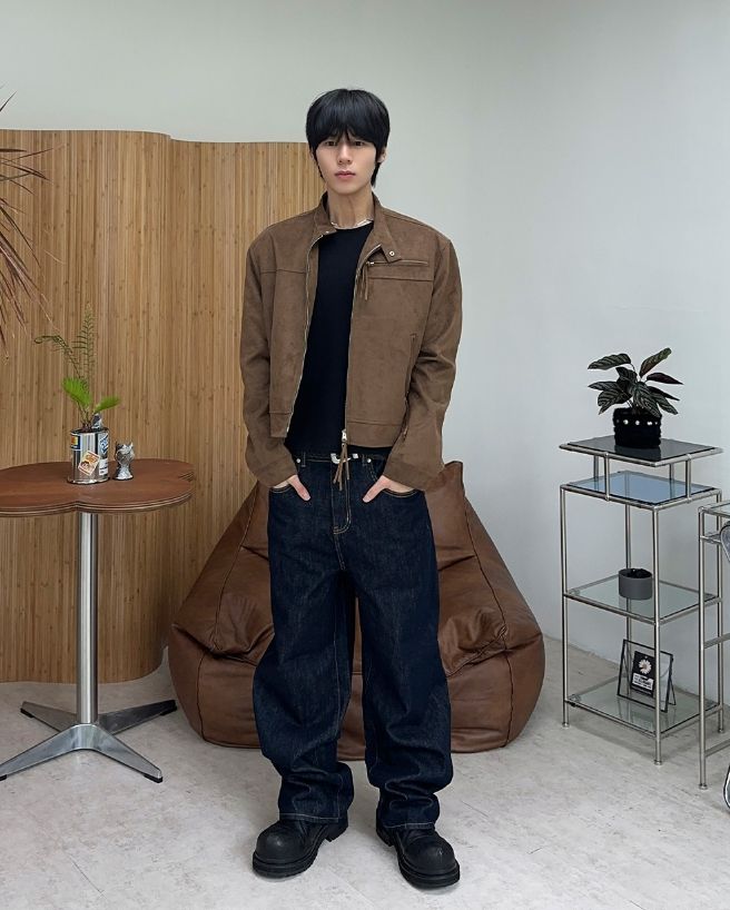 Crew Waffle Crop Long Sleeve