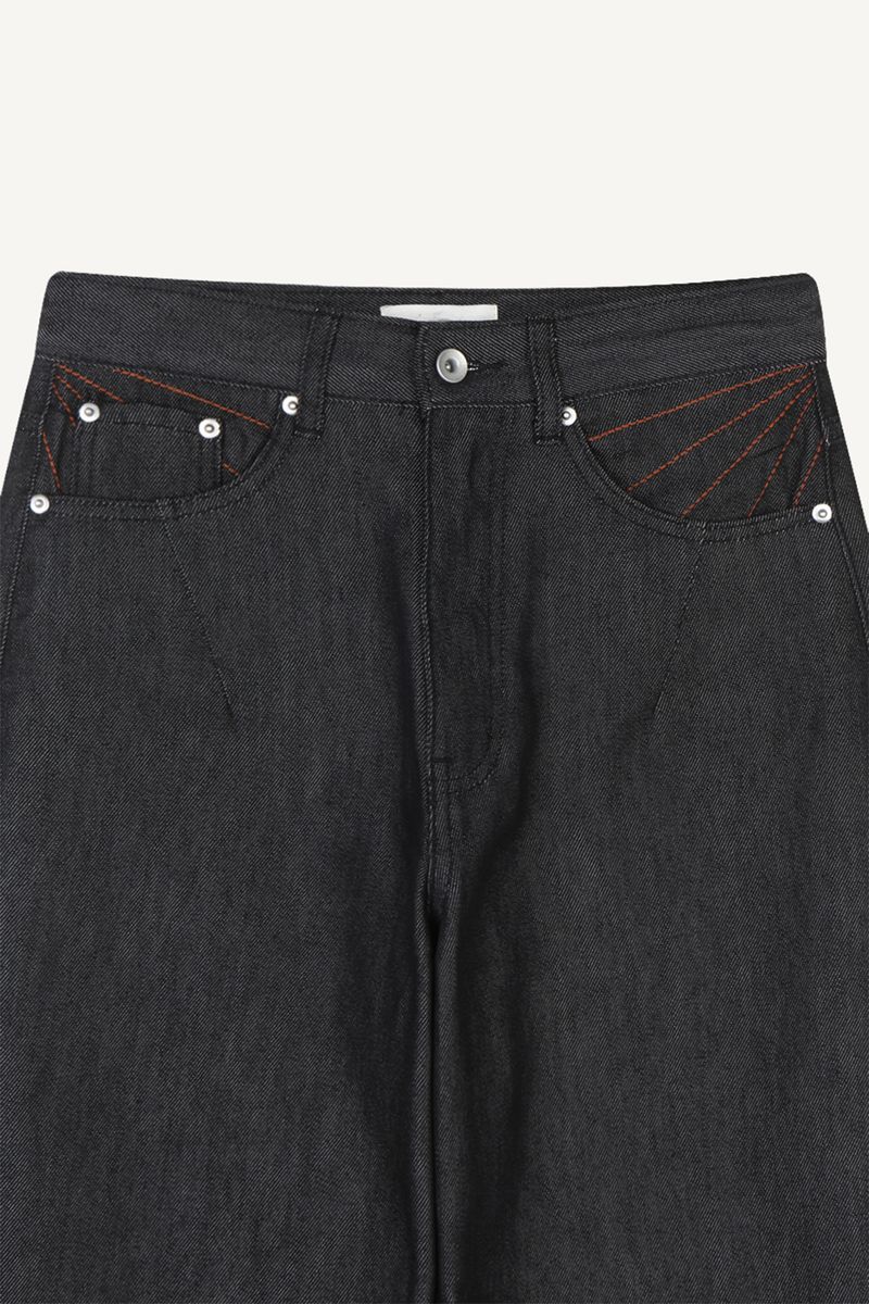Net Barrel Denim Pants