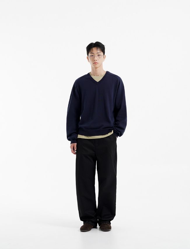 26FW★ Layer Cotton V-Neck Knit