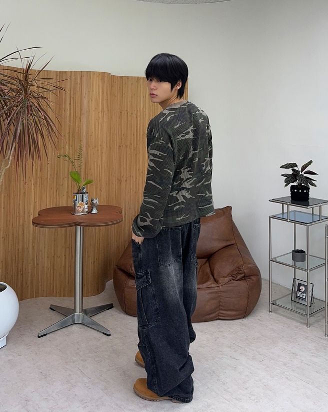Demei Camo Waffle Long Sleeve